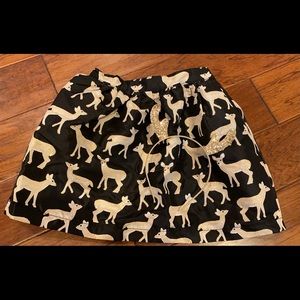 chritmas black gold girls skirt sz m